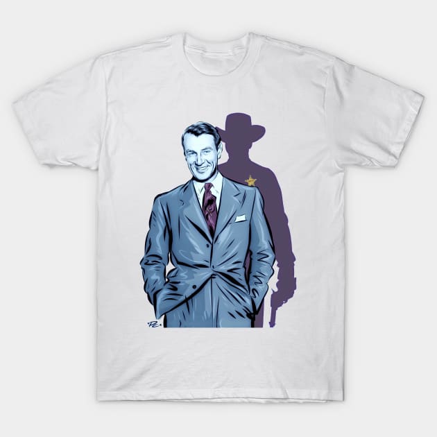 Gary Cooper - An illustration by Paul Cemmick T-Shirt by PLAYDIGITAL2020